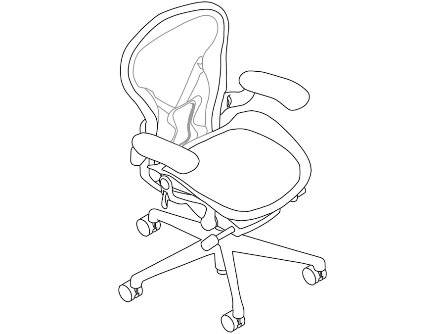 Aeron Chair–A Size–Height Adjustable Arms
